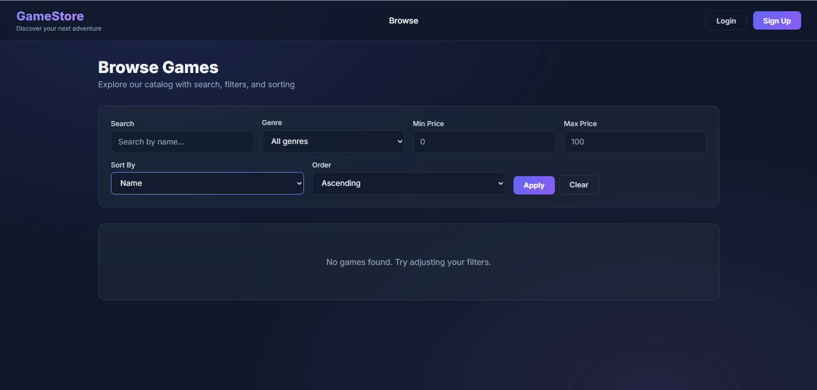 GameForge - Full-Stack Game Catalog Portal